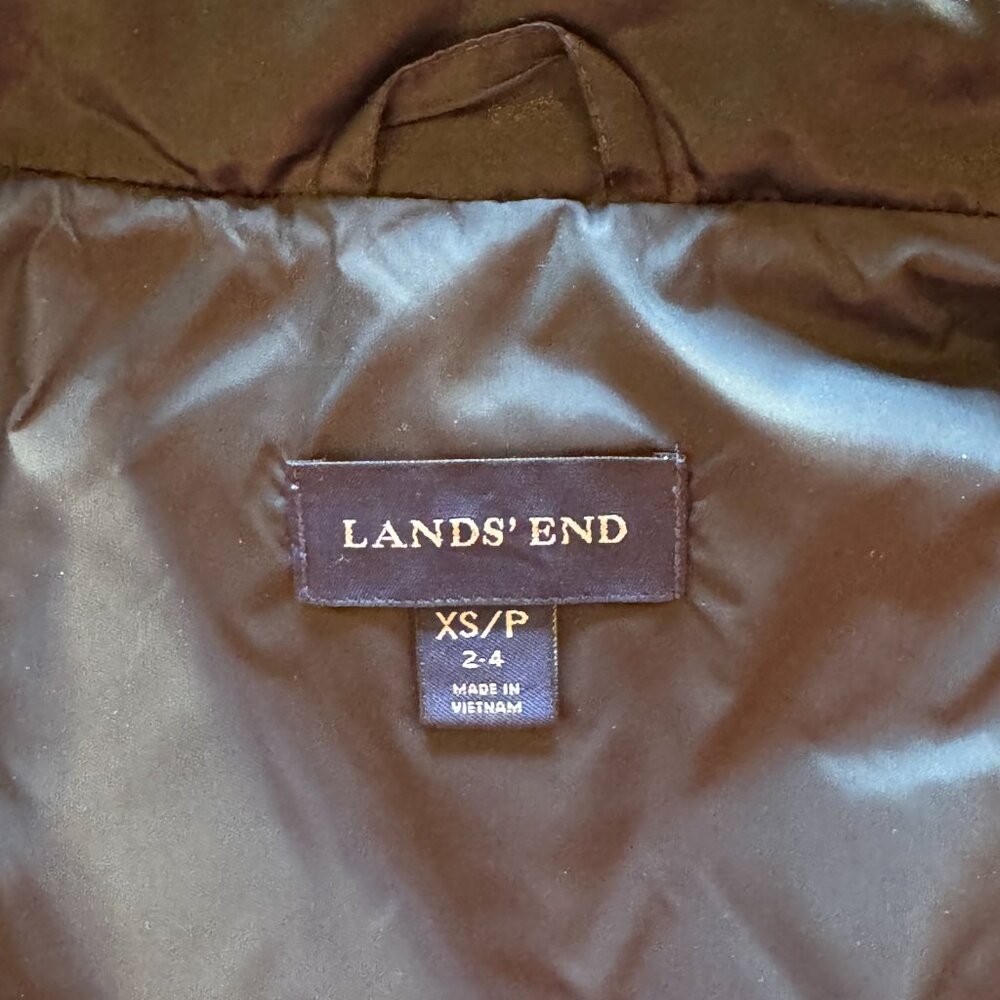 Lands End Black Satin Quilted Puffer Vest - Picture 5 of 7